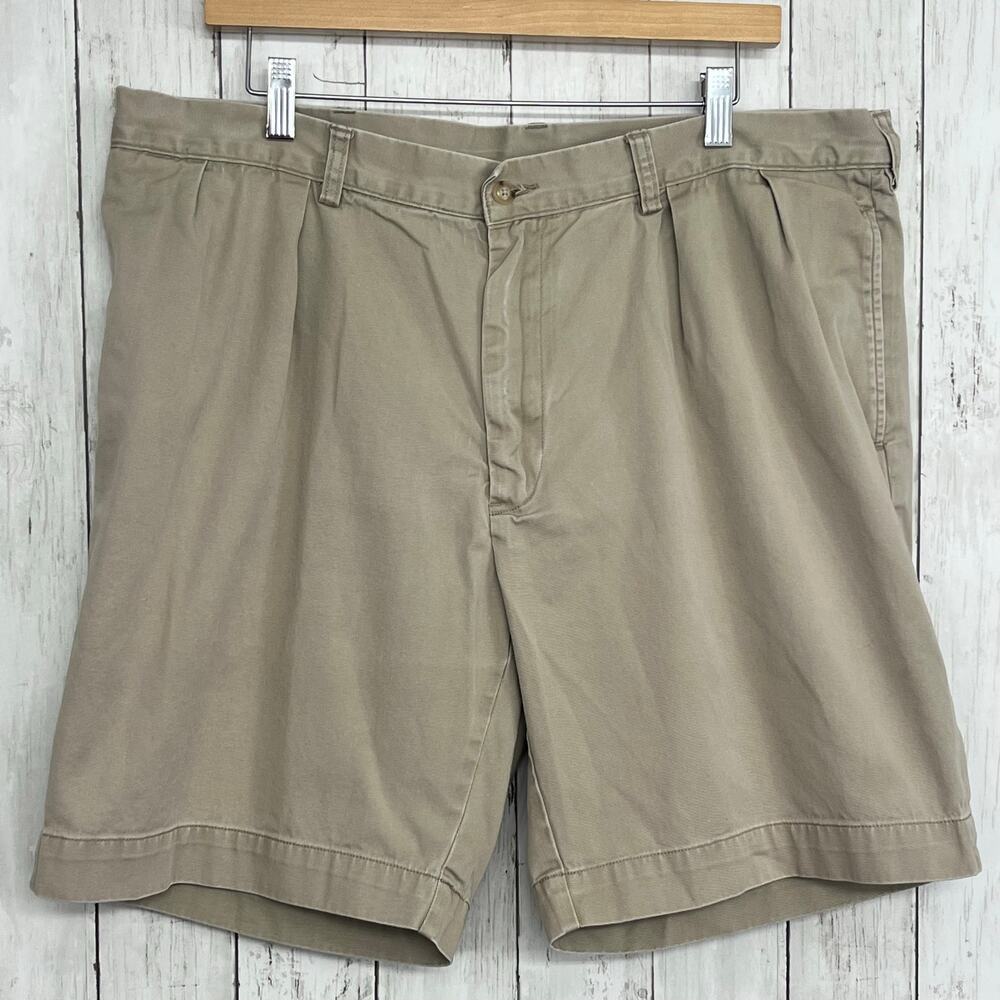 Polo Ralph Lauren Tan Khaki Shorts Mens 38 Pleated Classic Fit Chino Preppy